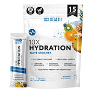 10X Health Wave Crusher electrolyte packet ready for on-the-go hydration