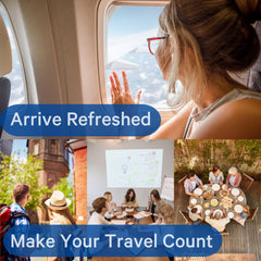 1ABOVE Jet Lag Relief tablets in travel kit for on-the-go support.