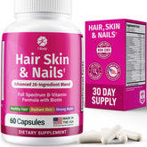 1 Body Hair Skin Nails bottle with capsules for daily hair, skin, and nails support.
