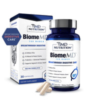 1MD Nutrition BiomeMD Probiotics for Women bottle front showing label and 60B CFU claims for digestive comfort