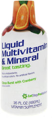 1st Step for Energy Citrus Burst bottle showing daily nutrition support in a tasty liquid form