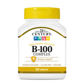 21st Century B-100 caplets packaging shows prolonged-release format for steady nutrients