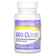 21st Century Calcium 600 Plus D3 minerals bottle front supports bone health.