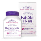 21st Century Hair, Skin and Nails extra-strength bottle ready for daily beauty support