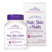 21st Century Hair, Skin and Nails extra-strength bottle ready for daily beauty support