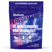2before Blackcurrant pre-workout pouch front shows vegan energy option