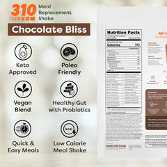310 Nutrition All-In-One Chocolate Bliss pour reveals creamy shake ready to fuel your day.
