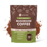 360 Nutrition Instant Mushroom Coffee packaging and cup, convenient morning ritual.