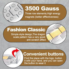 38 Magnetic Bracelet with titanium wrist area highlights secure clasp for reliable fit.