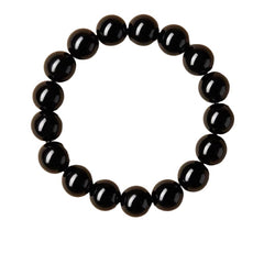 38 magnetic therapy hematite bracelet closeup emphasizing 10mm beads for everyday comfort.