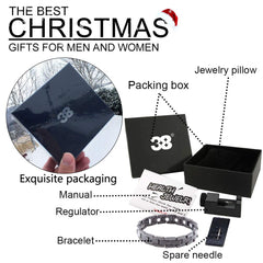 38 Titanium Line Black Bracelet for Men sizing-tool-included ready-to-use for precise sizing.