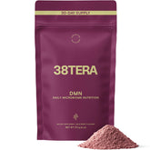 38TERA DMN tub close-up highlighting plant-based fiber for daily gut support.