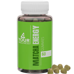 4 Your Wellness Matcha Energy Gummies bottle front highlighting vegan and gluten-free formula