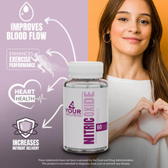 4 Your Wellness Nitric Oxide bottle side showing bottle design and gluten-free features.