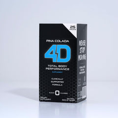 4D Clean Energy Pina Colada box shows 25-pack convenience for daily hydration.