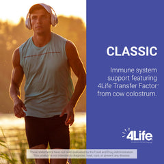 4Life Transfer Factor Classic family-friendly packaging for ages 2 and up.
