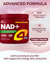 4Well NMNH supplement bottle back with supplement facts supporting quality and safety.