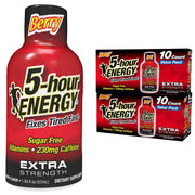 5-hour ENERGY Berry Shot bottle shows zero sugar and zero calories