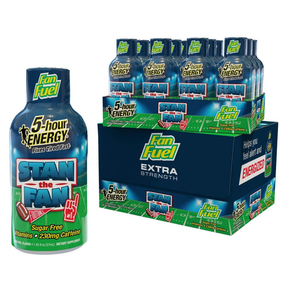 5-hour ENERGY extra strength fruity candy shot on desk boosts focus and alertness.