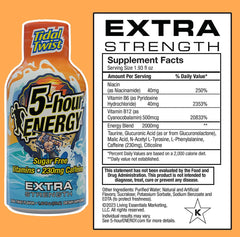 5-hour ENERGY Extra Strength Tidal Twist bottle side showing 230 mg caffeine