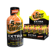5-hour ENERGY Orange shot bottle front, compact energy on the go.