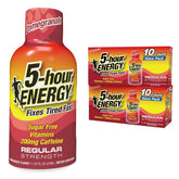 5-hour ENERGY regular-strength energy shot bottle with pomegranate flavor for steady daytime alertness