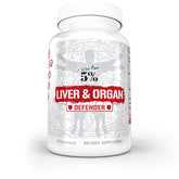 5% Nutrition Rich Piana Liver Defender bottle supports organ defense during intense training.