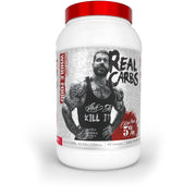 5% Nutrition Rich Piana Real Carbs bag label highlights real-food blend for steady energy