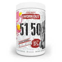 5% Nutrition Rich Piana 5150 Pink Lemonade tub front boosts workout energy.