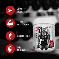 5% Rich Piana 5150 Rocket Pop flavor bottle for sustained workout energy