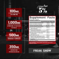 Rich Piana Freak Show gymnema sylvestre capsules promote fullness during workouts.
