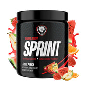 6AM Run Fruit Punch pre-workout bottle for clean energy before runs.