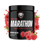 6AM Run Marathon Raspberry Iced Tea bottle shows clean energy for long runs