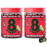 8Greens Supergreens Gummies packaging shows convenient daily greens on the go.