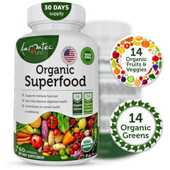 AAMATEC LIFE tablets close-up highlighting convenient non-GMO supplement