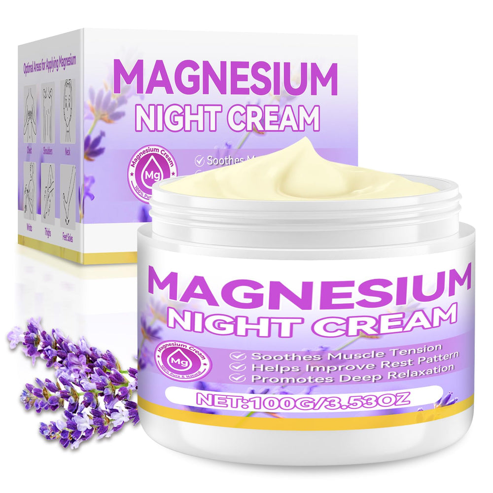 AAROVIBE magnesium cream packaging for easy nighttime skincare routine.