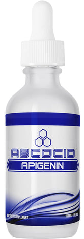 ABCOCID Apigenin 65 mg liquid bottle with dropper for easy dosing