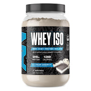 ABE All Black Everything Whey Isolate bottle pour for quick post-workout protein intake.
