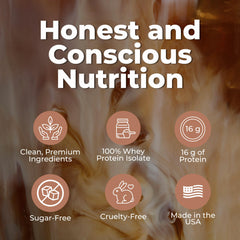 Nutrition label close-up for About Time Coffee + Whey Protein packaging