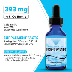 Absonutrix Mucuna Pruriens liquid drops dosage scene for easy daily use.