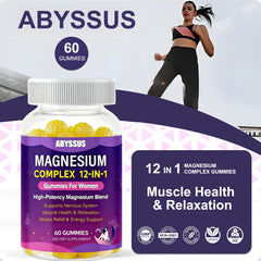 ABYSSUS bottle on countertop showcasing convenient daily magnesium supplementation.