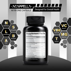 ACAPPELLA ingredient panel showing enzymes and antioxidants for daily wellness.