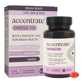 Accentrate Omega-110 bottle showing brain-focused LPC-DHA for support