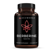 ACEWORKZ Berberine bottle close-up with capsules for metabolic balance support