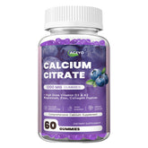 ACEYO Calcium Citrate Gummies blue bottle showing high-absorption calcium with D3 and K2 for daily wellness