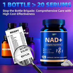 ACEYO NAD+ capsules stacked for simple daily intake and consistency.