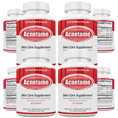 Acnetame vitamin supplements bottle front view for daily skin support