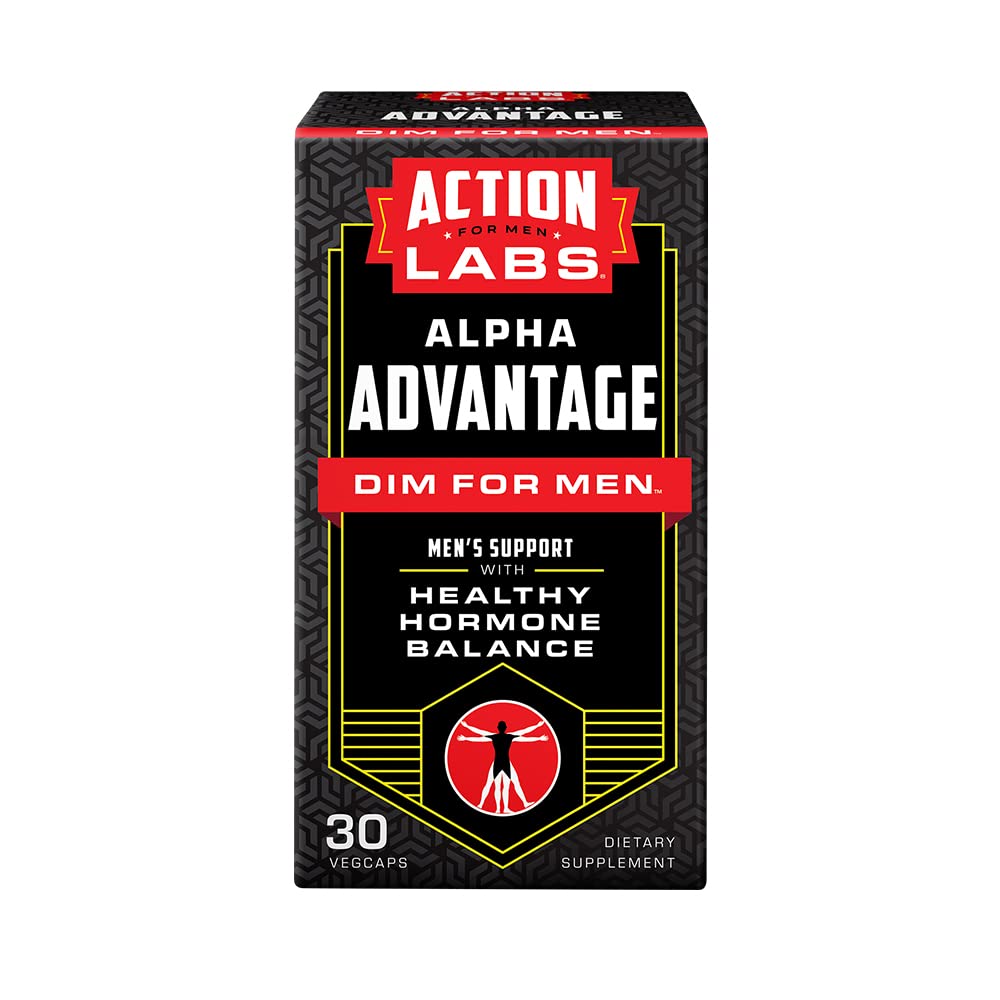 Action Labs Alpha Advantage DIM for Men bottle promotes simple daily balance support.