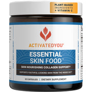 ActivatedYou Essential Skin Food bottle highlights capsules for firmer, smoother skin.