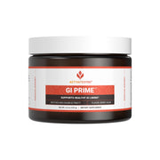 ACTIVATEDYOU GI Prime bottle beside a glass of Berry Calm for digestive comfort.